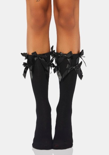 Licorice Dainty Me Ribbon Crew Socks | ONE SIZE