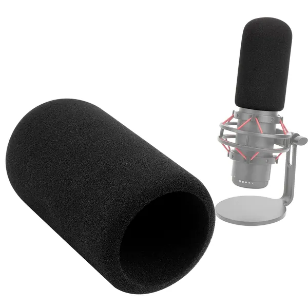 QuadCast Mic Foam Windscreen Compatible with HyperX QuadCast Microphone - Mic Foam Covers Noise Reduction, Improved Sound Quality, Microphone Pop Filter for HyperX QuadCast, QuadCast S by SUNMON - 3-Mic Foam