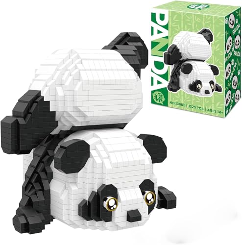 Finger Rock Panda Cute Animals Building Sets, Micro Mini Bricks 1325 PCS Toys Kits for Adults to Build, 12+ Teens - upside down Panda