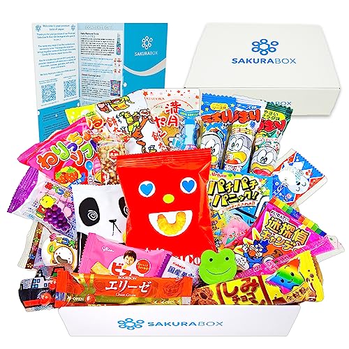 Sakura Box Japanese Snacks & Candy 30 Piece Dagashi Set Gift