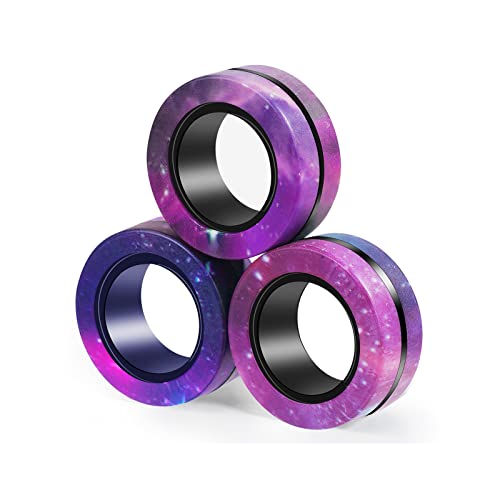 SO COOL! Starry Sky Buluwans 3pcs Set of Magnetic Rings Fidget Toy