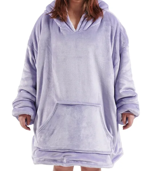 Ovela: Reversible Cuddle Hoodie Blanket - Orchid/White