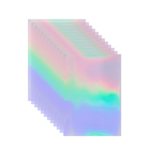 20 Sheets Clear Holographic Sticker Paper A4 Size Rainbow Laminating Film Holographic Self-Adhesive Laminted Film - clear holo overlay-20