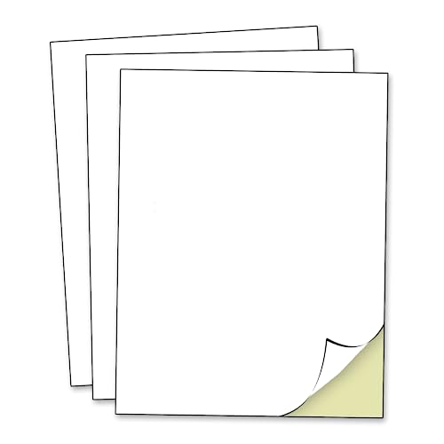 60 Sheets, Printable Sticker Paper, Laser/Inkjet Printing - Matte White, Letter Size (8.5" x 11") - 8.5" x 11" | 60 Sheets