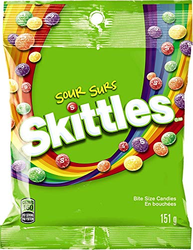 Skittles Bite Size Candy, Sours, 5.7 Ounce Bag - Lime, Strawberry, Lemon, Orange, Grape - 5.32 Ounce (Pack of 1)