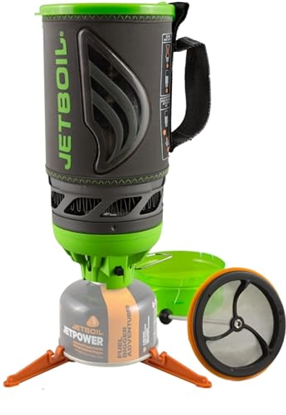 Jetboil Flash Java Kit Camping and Backpacking Stove Cooking System with Silicone French Press Coffee Maker
