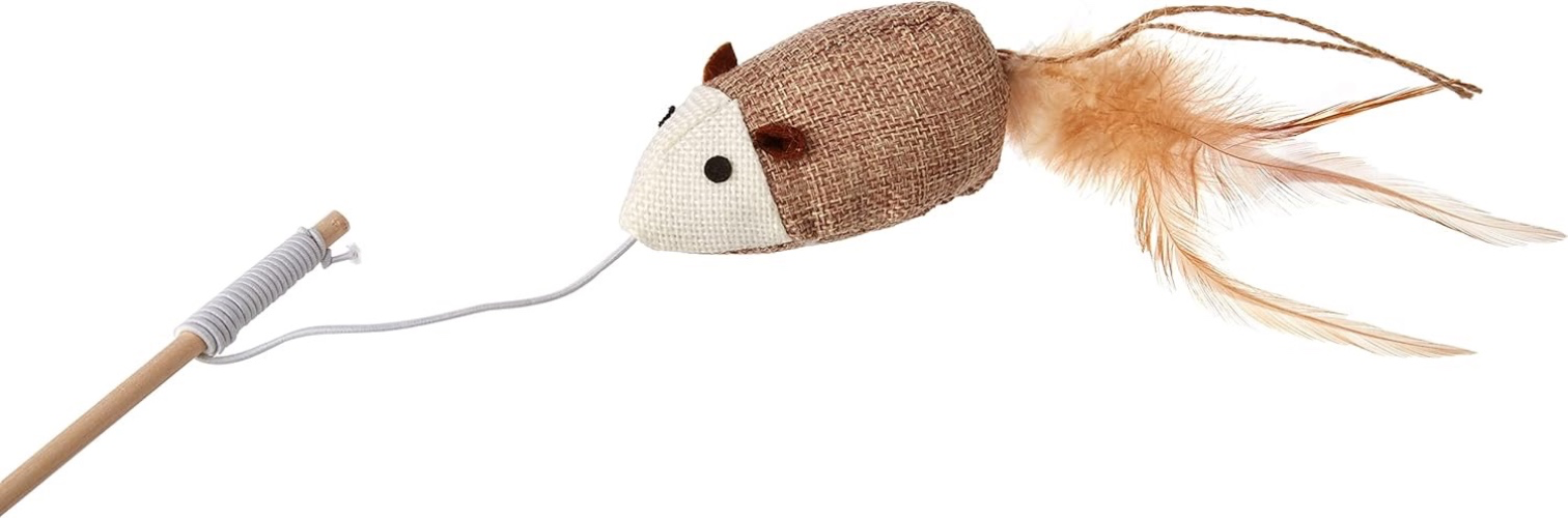 Caña para gatos para jugar - Ratón - Gama natural