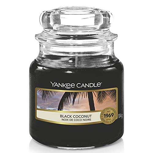 Yankee Candle Scented Candle | Black Coconut Small Jar Candle | Burn Time: Up to 30 Hours - Black Coconut - Black Coconut - Candle