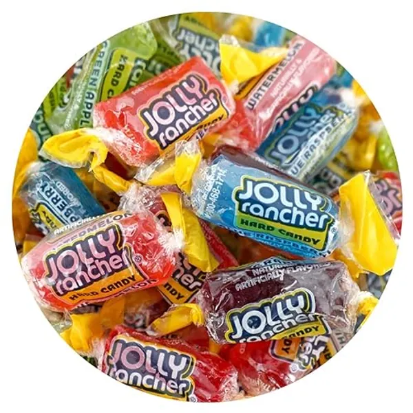 Jolly Ranchers Assorted Fruit Flavored Candy, 1lb Bulk Bag (Approx 75 Pieces), Individually Wrapped Hard Candy, The Hampton Popcorn & Candy Company - Assorted Fruit Flavors - 1 Pound