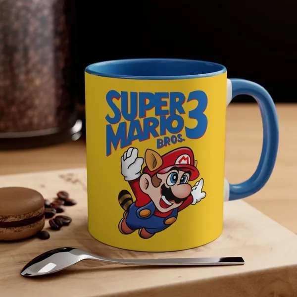 Super Mario Bros. 3 | 11oz Mug | Retro Nes | Super Mario Shirt | Box Art | Video Game T Shirt | Nintendo Tee