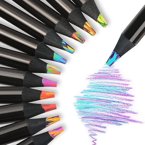 nsxsu Stocking Stuffers for Kids, 12 Pieces Art Supplies Colored Pencils, Jumbo Colored Pencil for Adults, Rainbow Pencils Multicolored Pencils for Drawing, Coloring, Christmas Gifts Party Favor Bags - 12
