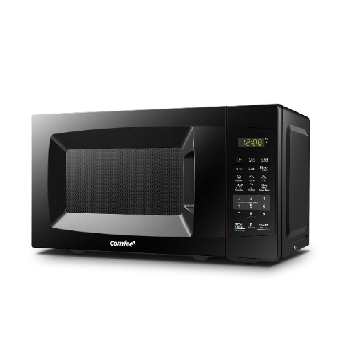 COMFEE' EM720CPL-PMB Countertop Microwave Oven with Sound On/Off, ECO Mode and Easy One-Touch Buttons, 0.7cu.ft, 700W, Black - Black Microwave
