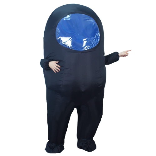 Amon Us Inflatable Costume for Adult Funny Halloween Spacesuit Costume Astronaut Figures for Adult Game Fans / Blue