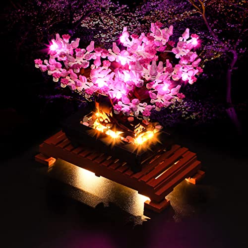 Vaodest LED Light for Lego Bonsai Tree 10281 Model,Design and Configuration Compatible with Model 10281 (LED Light Only, Not Building Block Kit) (Pink) - Pink Bonsai Tree 10281
