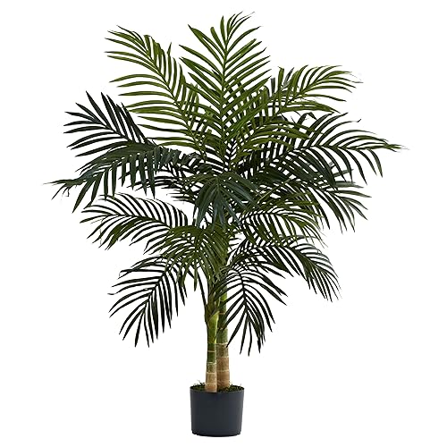 Nearly Natural 4ft. Golden Cane Palm Artificial Tree - Palm Tree