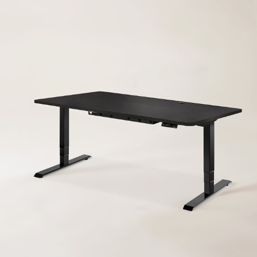 Standing Office Desk - L (71" × 29") / Black / Oak Black