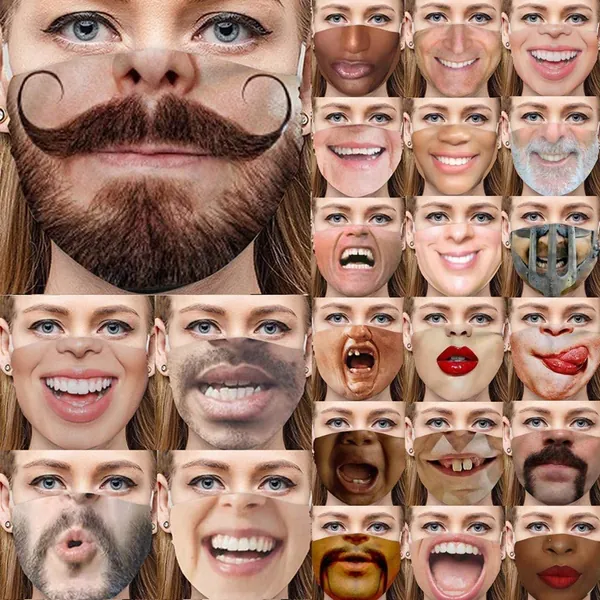 Cloth Face Masks Decorative Funny Face Mask Adjustable Washable Reusable Mouth Face Cover for Men Women - 23pcs