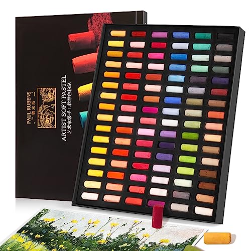 Paul Rubens Professional Soft Pastels, Handmade 96 Vibrant Colors Chalk Pastels Smooth and High Adhesion for Painting, Drawing, Blending, Crafting - 96 Colors