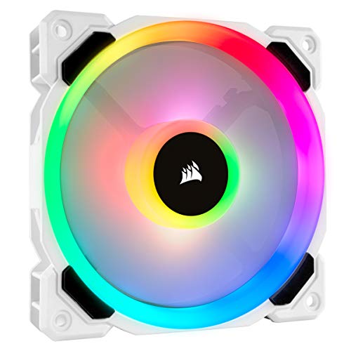 Corsair LL Series, LL120 RGB, 120mm RGB LED Fan, Triple Pack with Lighting Node PRO- White, Lighting Node PRO Included, LL120 RGB White,CO-9050092-WW - White - Triple Pack w/ Lighting Node PRO
