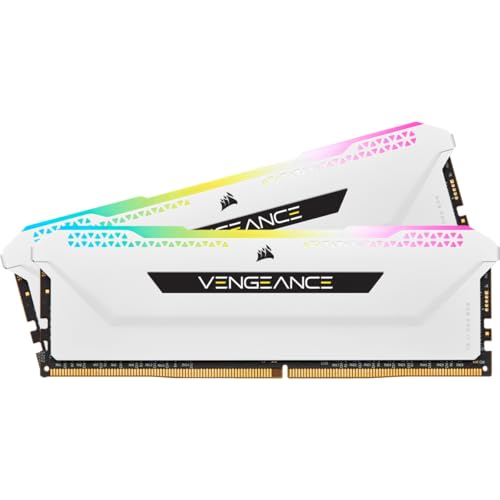 Corsair VENGEANCE RGB PRO SL DDR4 32GB (2x16GB) 3600MHz CL18 Intel XMP 2.0 AMD Ryzen iCUE Compatible Computer Memory - White (CMH32GX4M2D3600C18W) - 3600 MHz - 32GB (2x16GB) - White