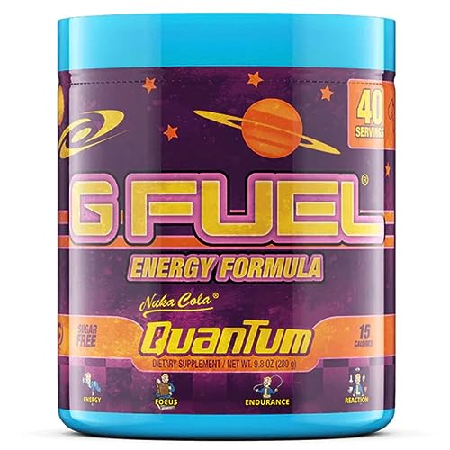 G Fuel Nuka Cola Quantum Energy Powder, Sugar Free, Clean Caffeine Focus Supplement, Water Mix, Tropical Citrus Berry Flavor, Focus Amino, Vitamin + Antioxidants Blend - 9.8 oz (40 Servings) - Tropical Citrus Berry
