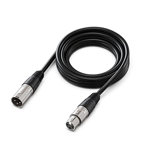 FIFINE XLR Cable, 10ft Cable with Balanced 3 PIN, XLR Male to Female Mic Audio Cord, XLR Speaker Cable, Mic Wire, Compatible with XLR Microphone for Recording Podcast Streaming, Black-L9