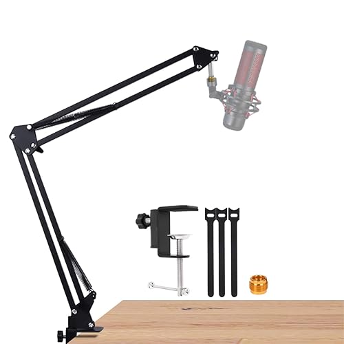 Boom Arm for hyperx quadcast, Mic Desk Stand Compatible with hyperx quadcast s Microphone, Hyperx quadcast Mic Arm perfect for Podcasts, Gaming, Recording. - Black Boom Arm