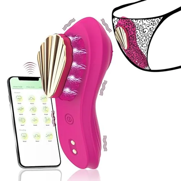 Wearable Panty Vibrator Remote Control with APP, 9 Vibrations Adult Sex Toys for Women, Rechargeable Clitoral G Spot Vibrator Long Distance with Magnetic Clip Sex Toy - Purple
