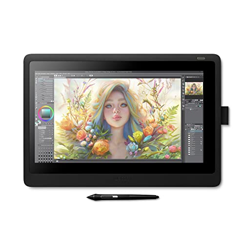 Wacom Cintiq 16 Drawing Tablet with Full HD 15.4-Inch Display Screen, 8192 Pressure Sensitive Pro Pen 2 Tilt Recognition, Compatible with Mac OS Windows and All Pens, Black - Small - Drawing Tablet