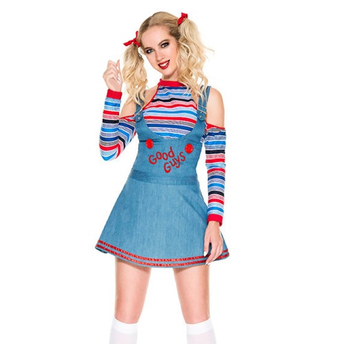 Clown Cosplay Outfit for Women - Blue / M