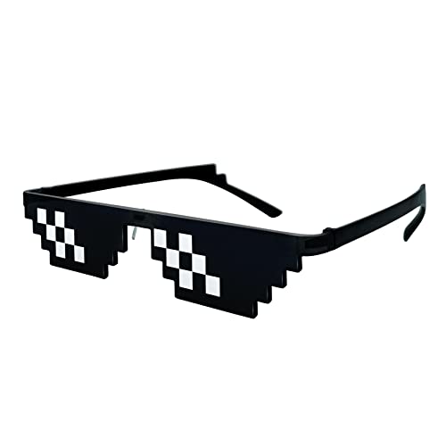 Lorigun Thug Life Glasses Pixel Sunglasses for Party, Deal with it Glasses Bachelor Party Decor - A Pair