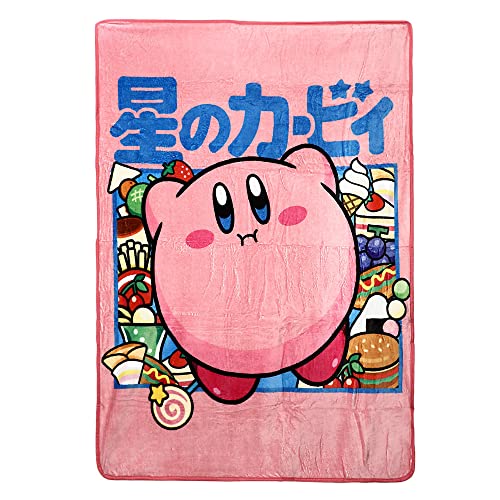 Bioworld Kirby Character Kanji Throw Blanket
