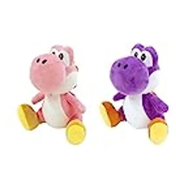 Retail Sales Solutions Little Buddy Super Mario Bros All Star Collection Purple Yoshi (1391) & Pink Yoshi (1218) Plush Set of Two 7 Plush Pink Purple