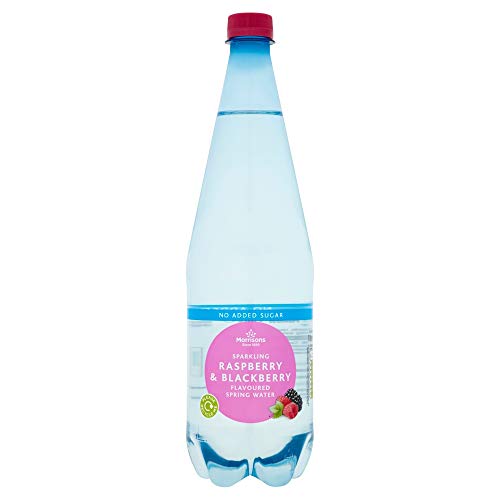 Morrisons Sparkling Raspberry & BlackBerry Water 1 Litre x 12 - Raspberry & BlackBerry - 1 l (Pack of 12)