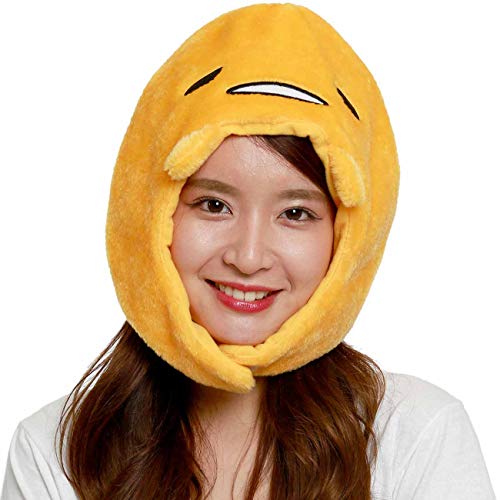 Sanrio Gudetama Fluffy Beanie Cap Soft Warm Winter Head wear Yellow, Yellow, One size