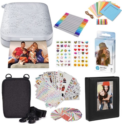 HP Sprocket Portable 2x3 Instant Photo Printer (Luna Pearl) Starter Bundle - Luna Pearl Starter Bundle