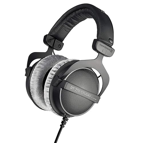 beyerdynamic DT 770 Pro Studio Headphones - Over-Ear, Closed-Back, Professional Design for Recording and Monitoring (80 Ohm, Grey) - 80 OHM - Grey