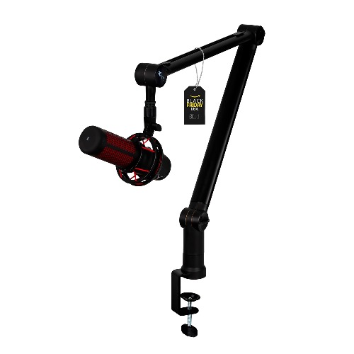 IXTECH Microphone Boom Arm with Desk Mount, 360° Rotatable, Adjustable and Foldable Scissor Mounting for Podcast, Video Gaming, Radio and Studio Audio, Sturdy and Universal - Elegance Model - 