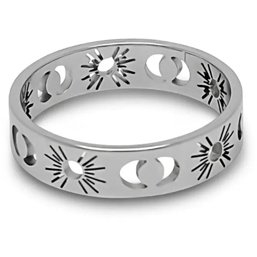 Celestial Sun and Moon Ring - Silver / 7
