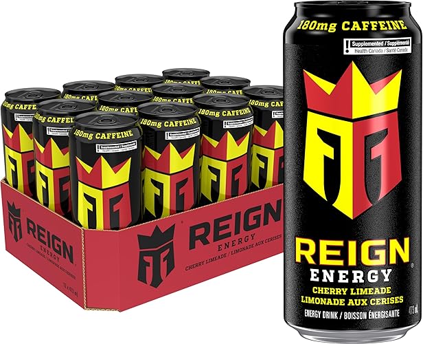 REIGN ENERGY, Cherry Limeade, 473mL Cans, Pack of 12 - DRINK