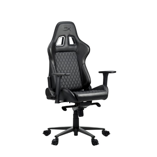HyperX Jet Black Gamer Chair - Ergonomic Gaming Chair - Leather Upholstery Video Game Chair - Black PC Racing Chair Gaming - Hyper X Chair Gamer - Black Gaming Computer Chair - Gaming PC Chair Office - 
