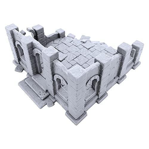 Ruined Contemporary House by Makers Anvil, 3D Printed Tabletop RPG Scenery and Wargame Terrain for 28mm Miniatures