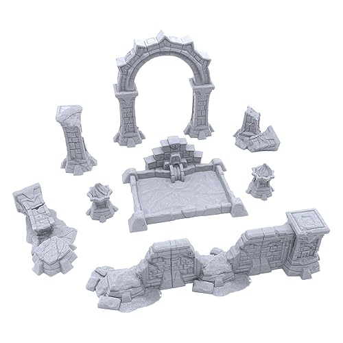 Forgotten Temple Expansion Set - DND Terrain Compatible with Dungeons and Dragons, 28mm Miniature Wargaming, Tabletop RPGs, Wargame Scenery