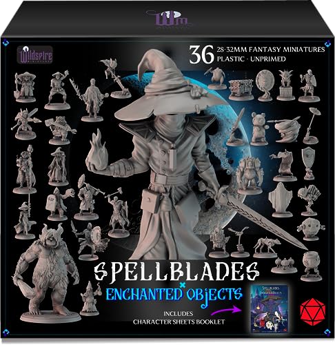 Wildspire Spellblades & Enchanted Objects for DND Miniatures 28mm Characters, NPC & Animated Objects for DND 28mm Dungeons & Dragons Miniatures Bulk D&D Miniatures DND Minis DND Figures