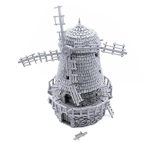 Haunted Windmill - DND Terrain Compatible with Dungeons and Dragons, 28mm Miniature Wargaming, Tabletop RPGs, Wargame Scenery