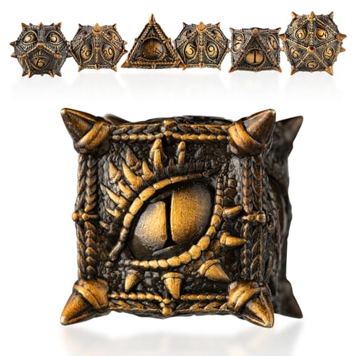 DND dice Set Metal dice Set Polyhedral dice Set for Dungeons & Dragons Game dice Role-Playing dice for Pathfinder Warhammer MTG RPG Board Games d&d dice Set Dragon's Eye Cool Dice (Scrap Metal) - Scrap Metal