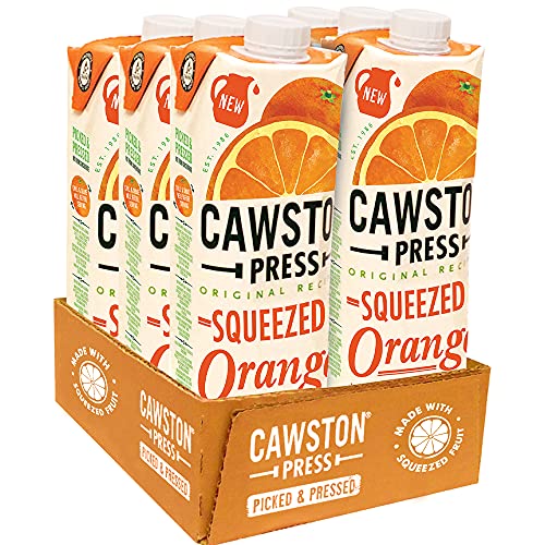 Cawston Press, 100% Squeezed Juice Cartons All Natural, Vegan, No Added Sugar Hand Picked Oranges, 1 L (Pack of 6) - Orange - 1 litre (Pack of 6)