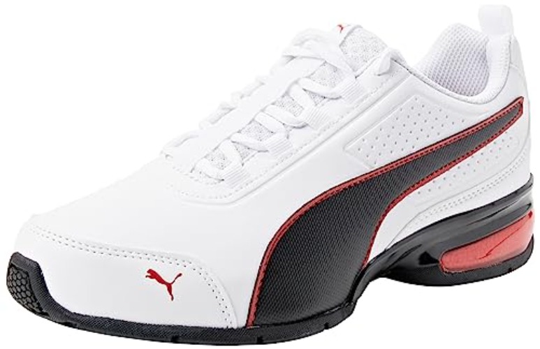 PUMA Unisex Leader Vt Sl Training Shoes - 12 UK - Puma White Puma Black Flame Scarlet