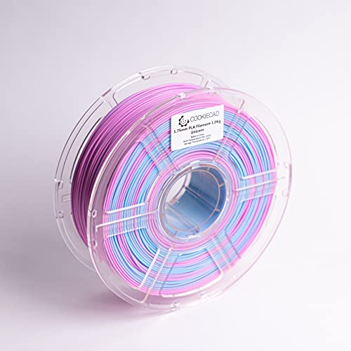 Cookiecad Unicorn, Rainbow PLA Filament, Blue to Purple to Pink Rainbow Transition, PLA 3D Printer Filament 1.75mm 1kg - Unicorn