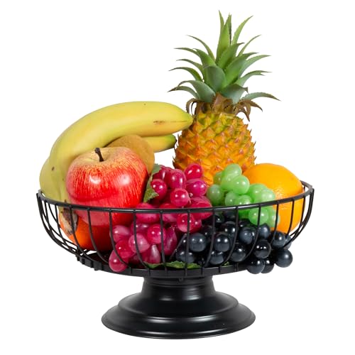 Sunnystore Decorative Fruit basket. Countertop Fruit bowl. Black Metal Basket - Black